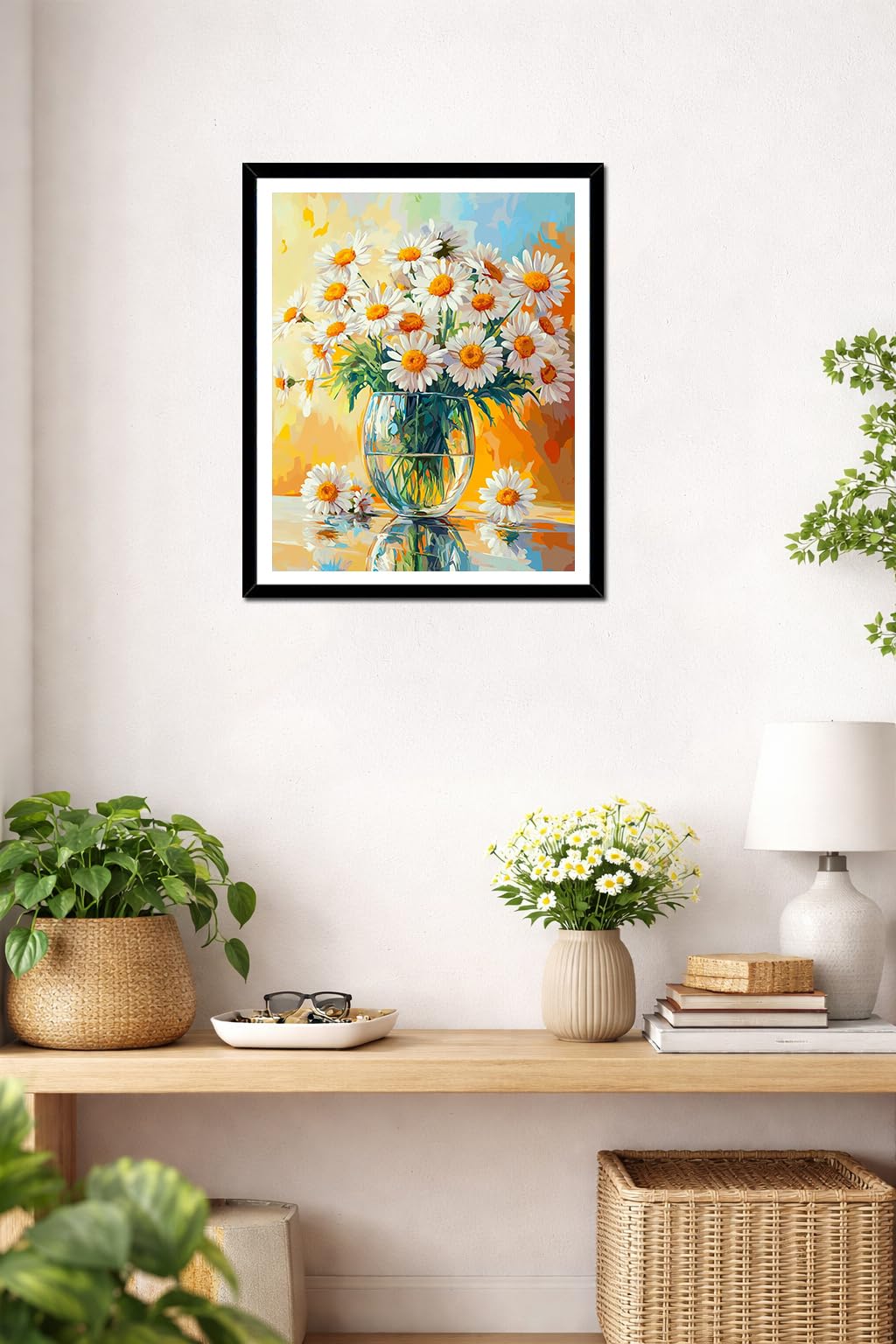 Amazon.co.jp: ARNLRDYA デイジーフラワー 花瓶の絵具 ナンバーキット